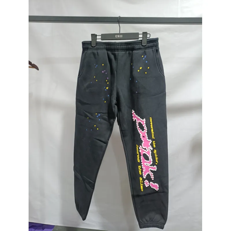 【Exchange products】Sp5der Pink Pants black