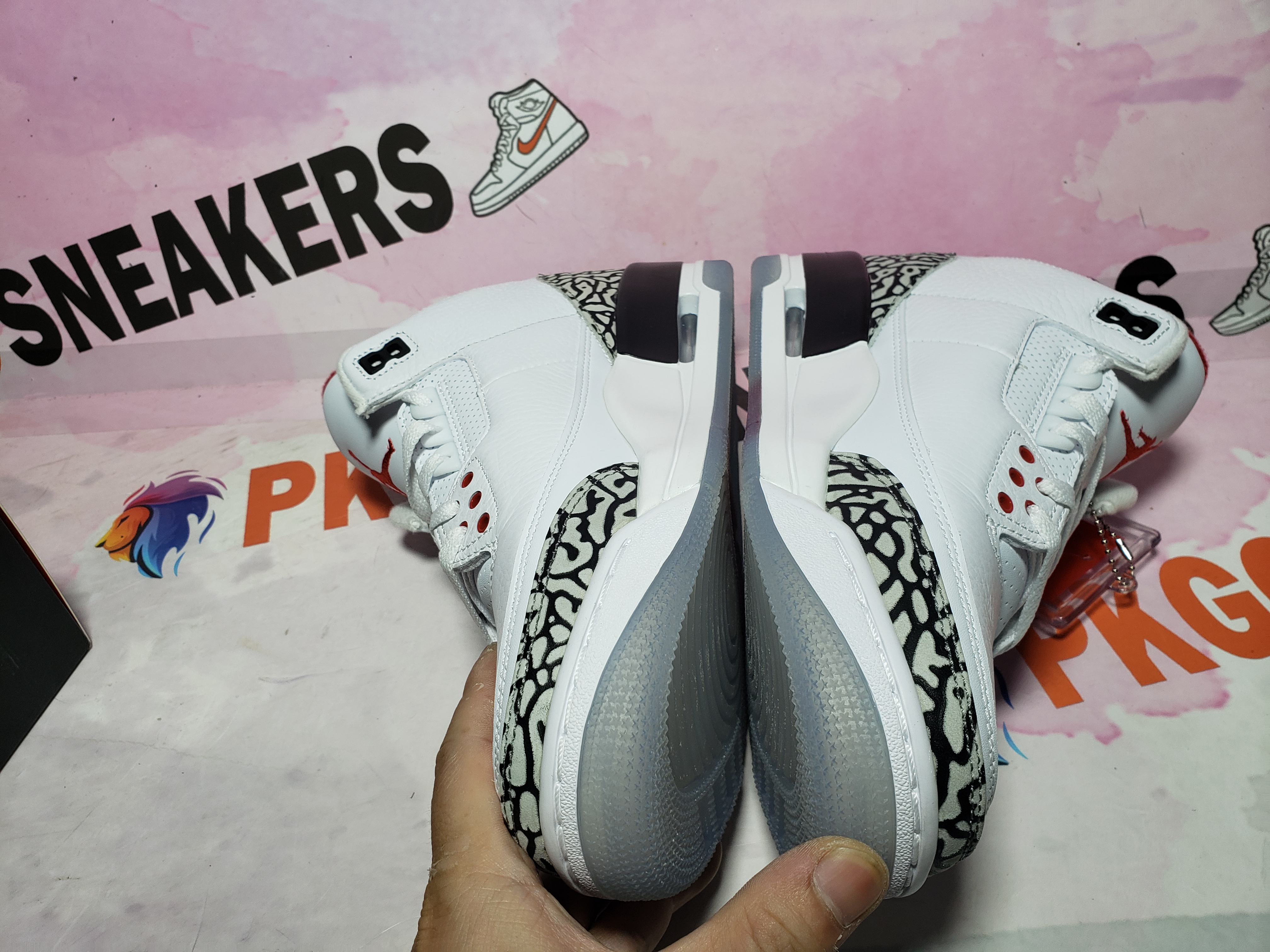PKGoden Air Jordan 3 Retro Free Throw Line White Cement 923096-101