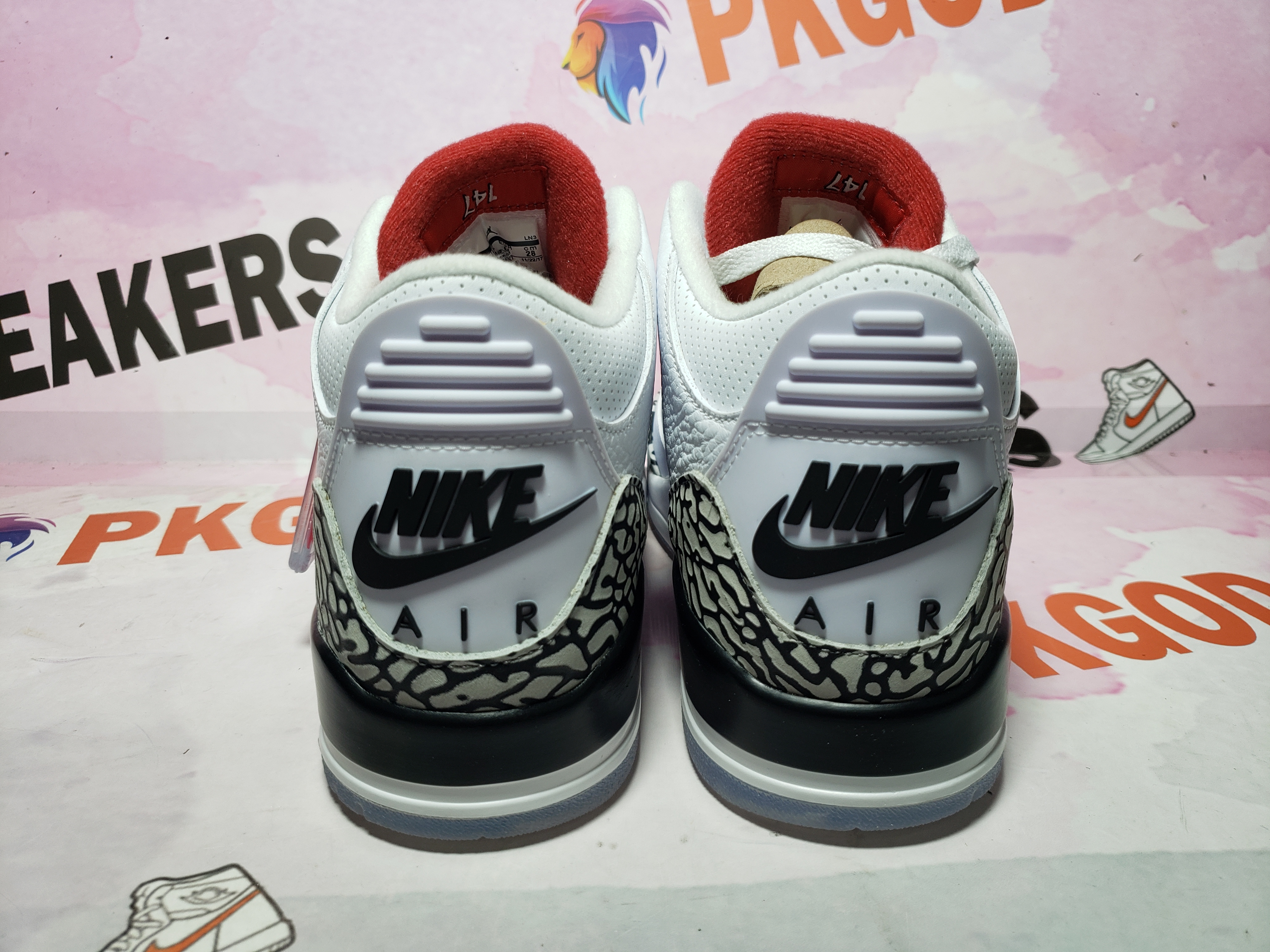 PKGoden Air Jordan 3 Retro Free Throw Line White Cement 923096-101