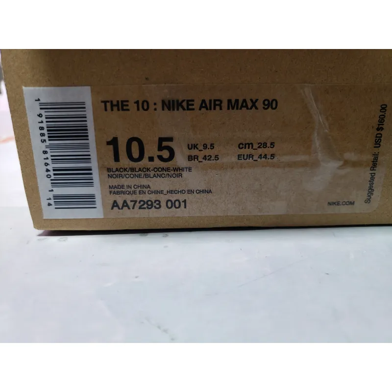 PKGoden Air Max 90 OFF-WHITE Black AA7293-001