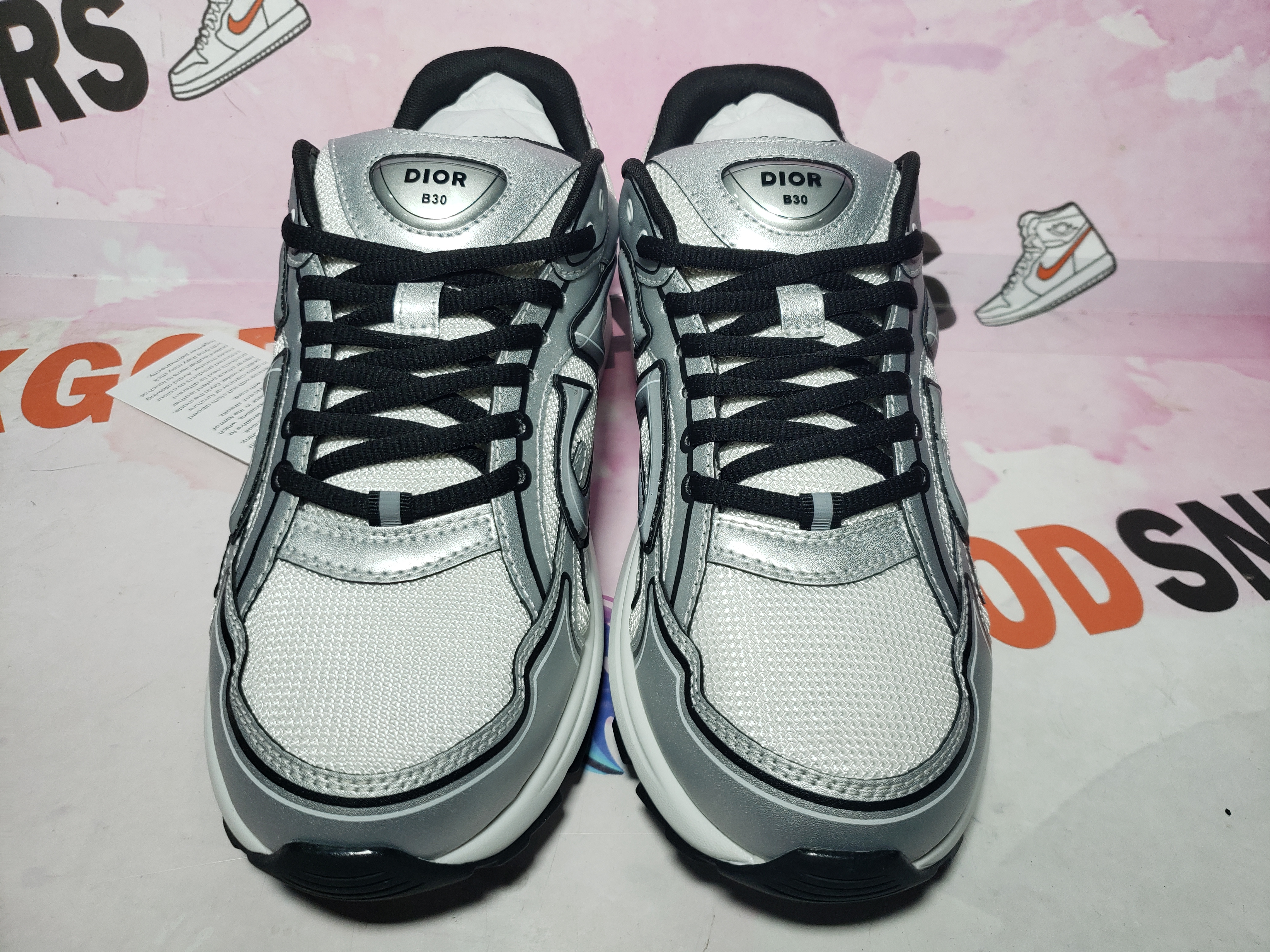 PKGoden Dior B30 Light Grey Sneakers Black Silver