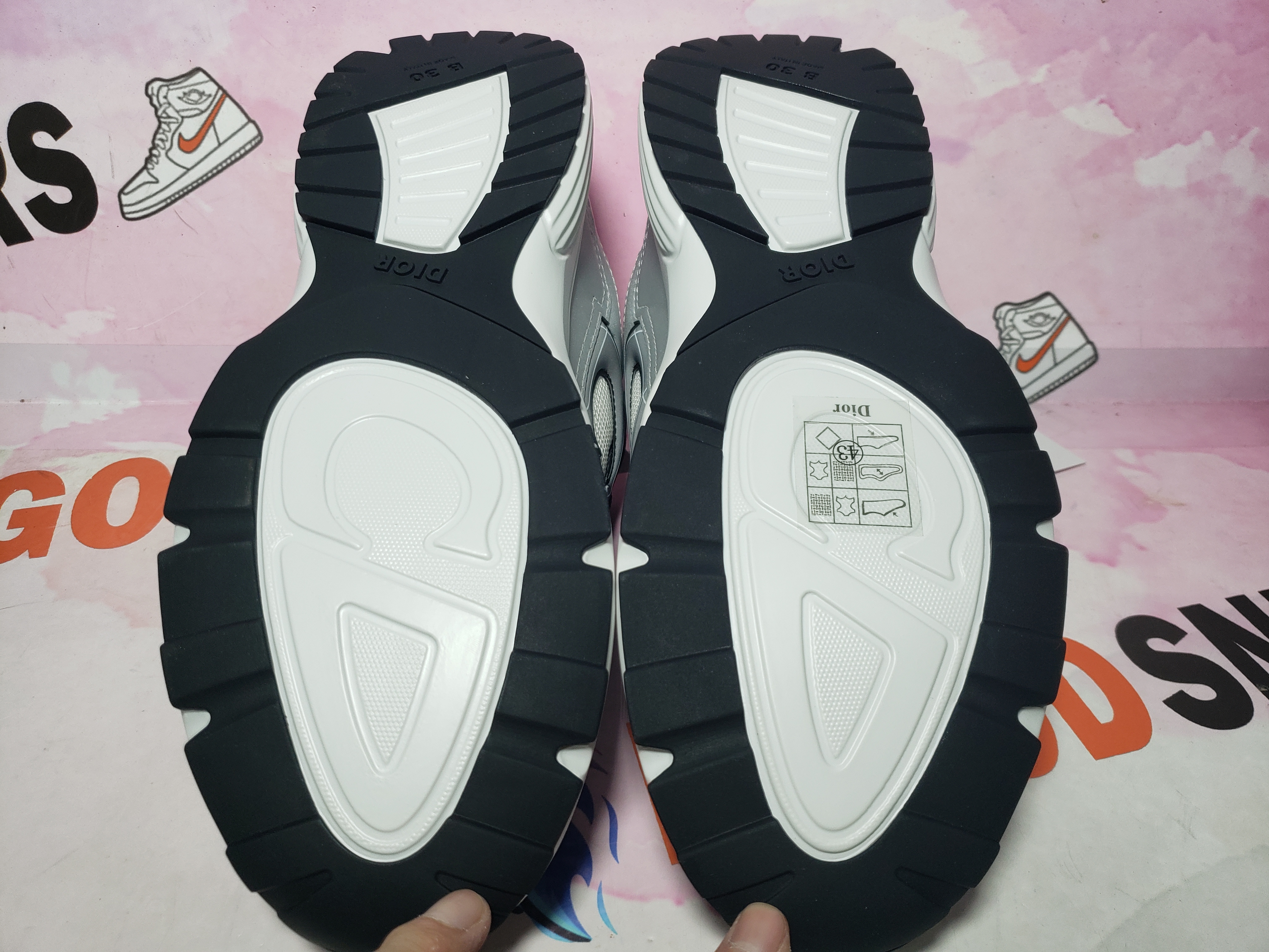 PKGoden Dior B30 Light Grey Sneakers Black Silver