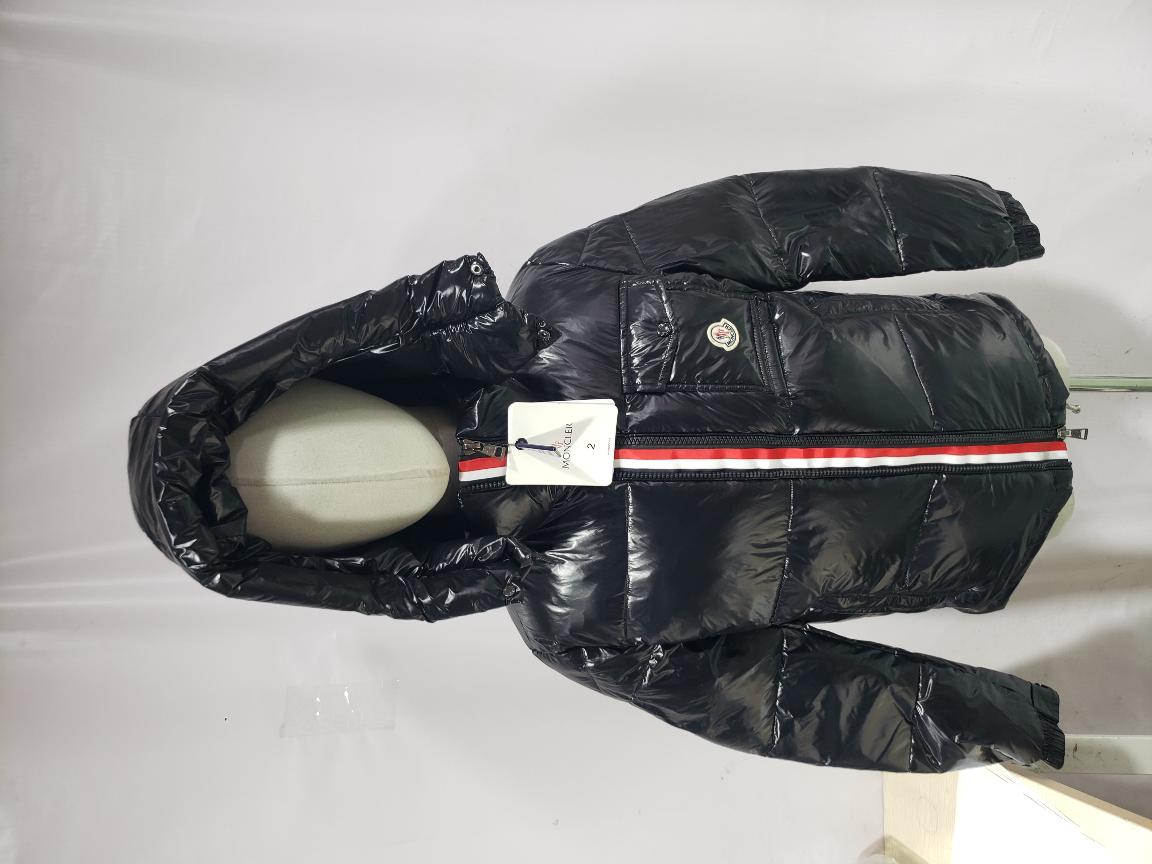 Moncler tricolor ribbon down jacket