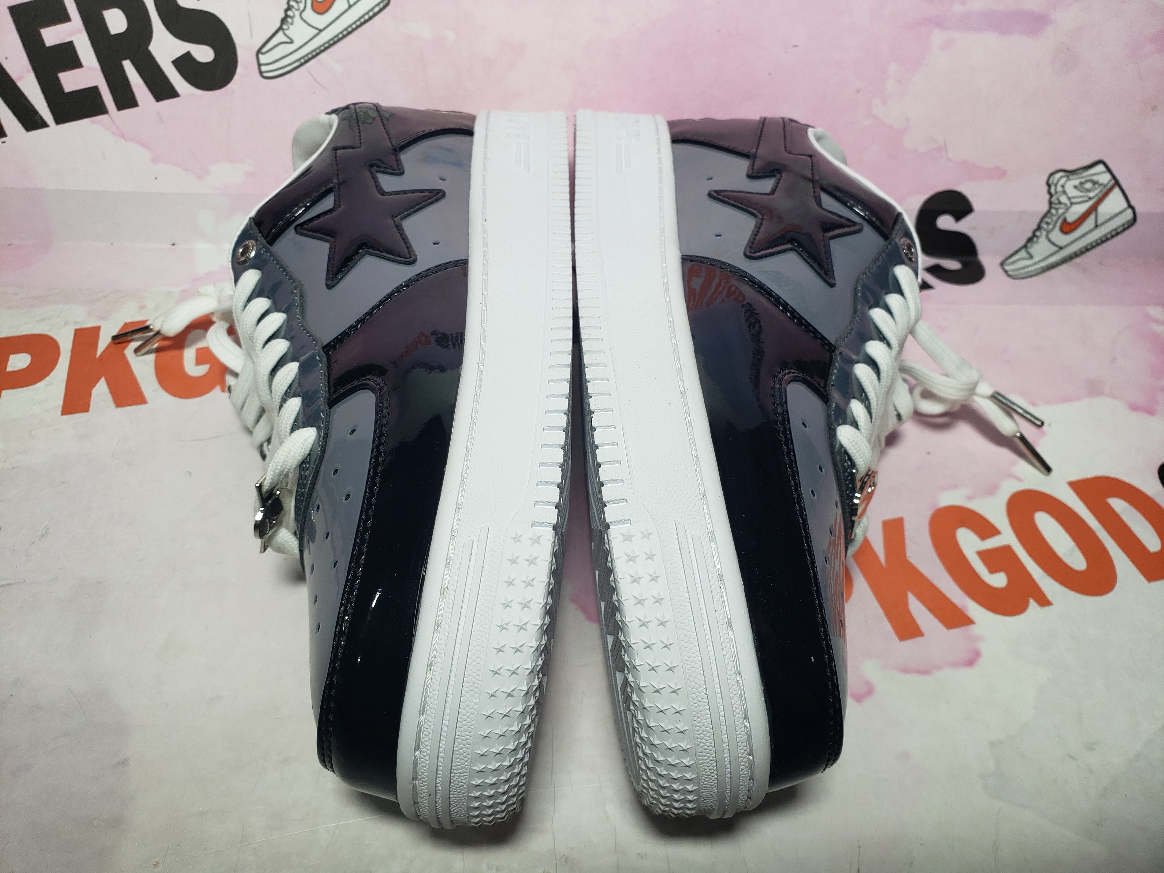 Special Sale A Bathing Ape Bape Sta Low Black Grey Baolan 1H20 191 046