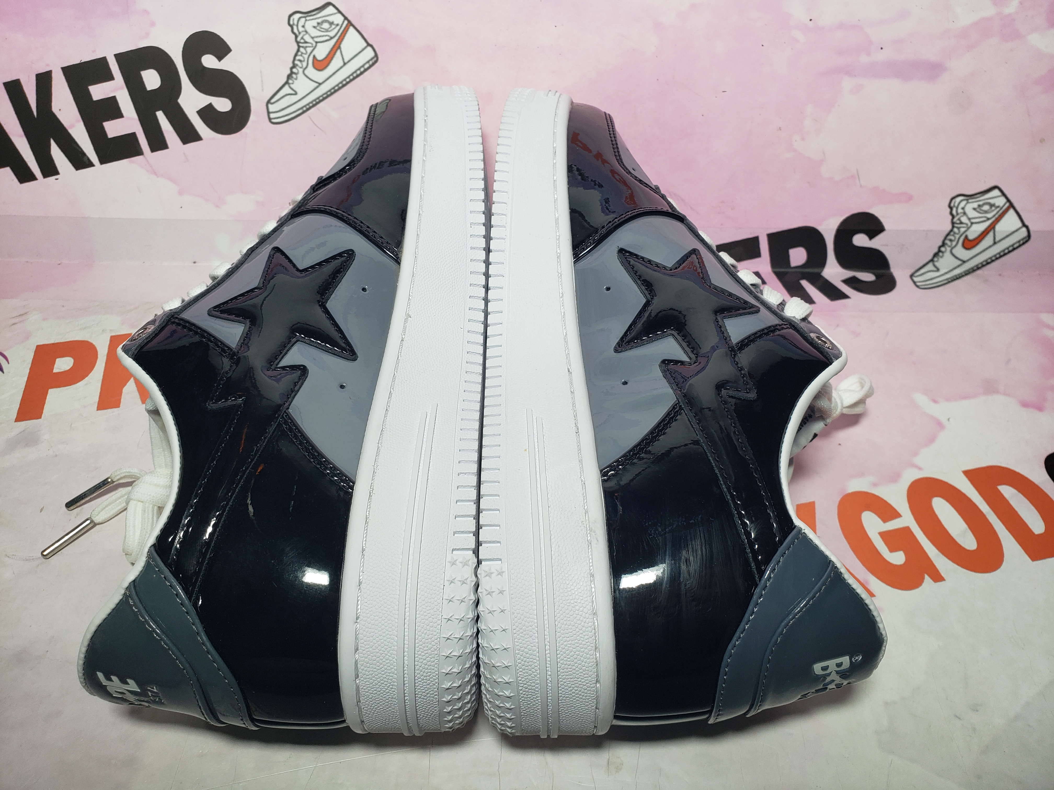 Special Sale A Bathing Ape Bape Sta Low Black Grey Baolan 1H20 191 046