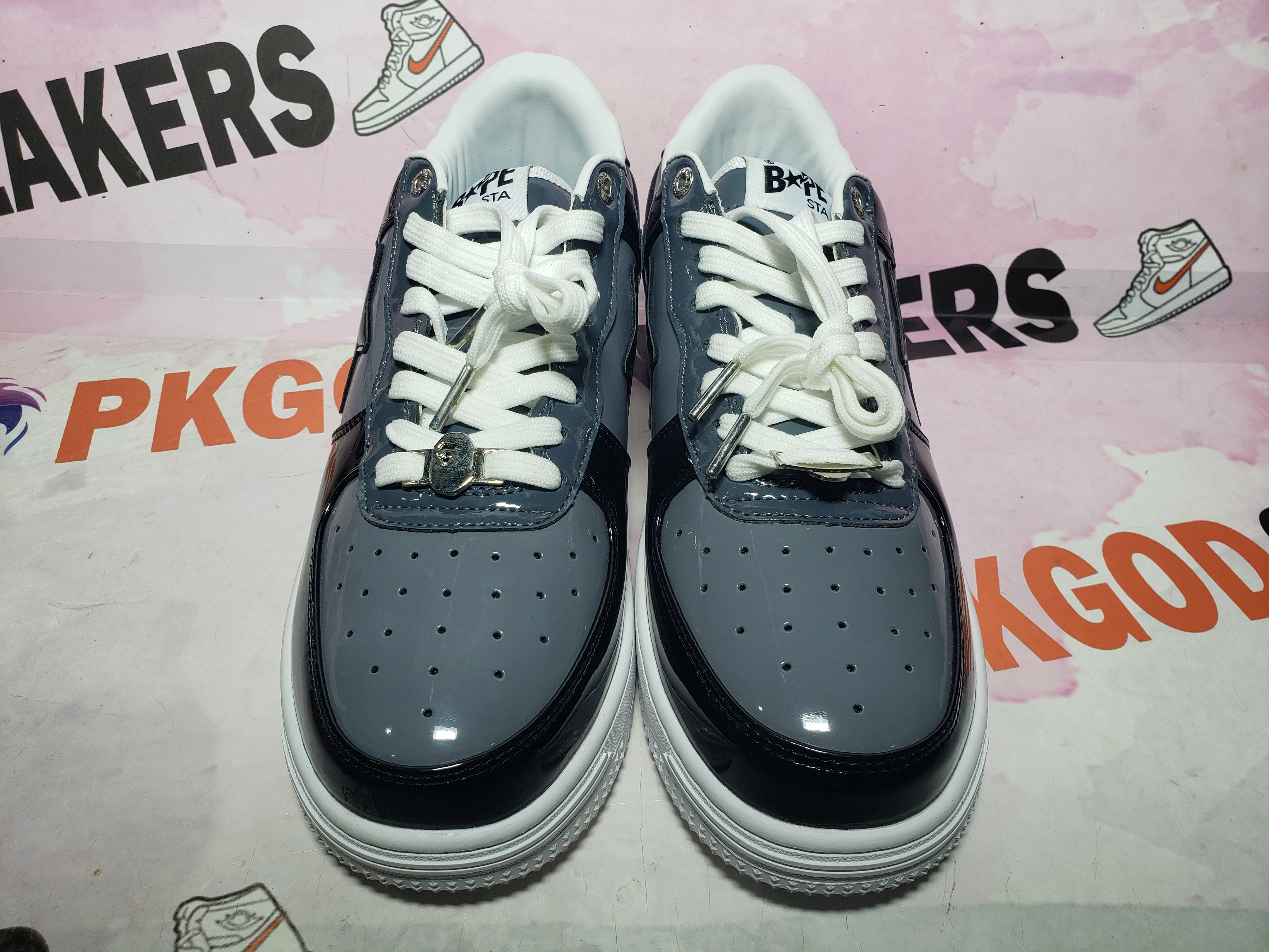 Special Sale A Bathing Ape Bape Sta Low Black Grey Baolan 1H20 191 046