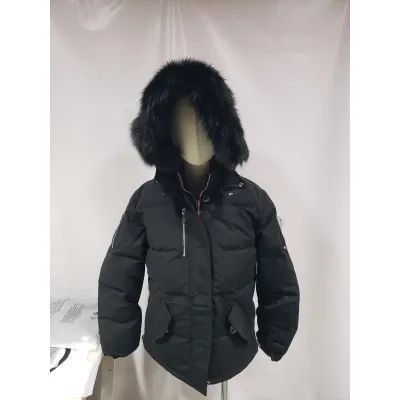 Moose Knuckles Classic Chest Zipper Down Jacket Black/White/ Dark Blue 02