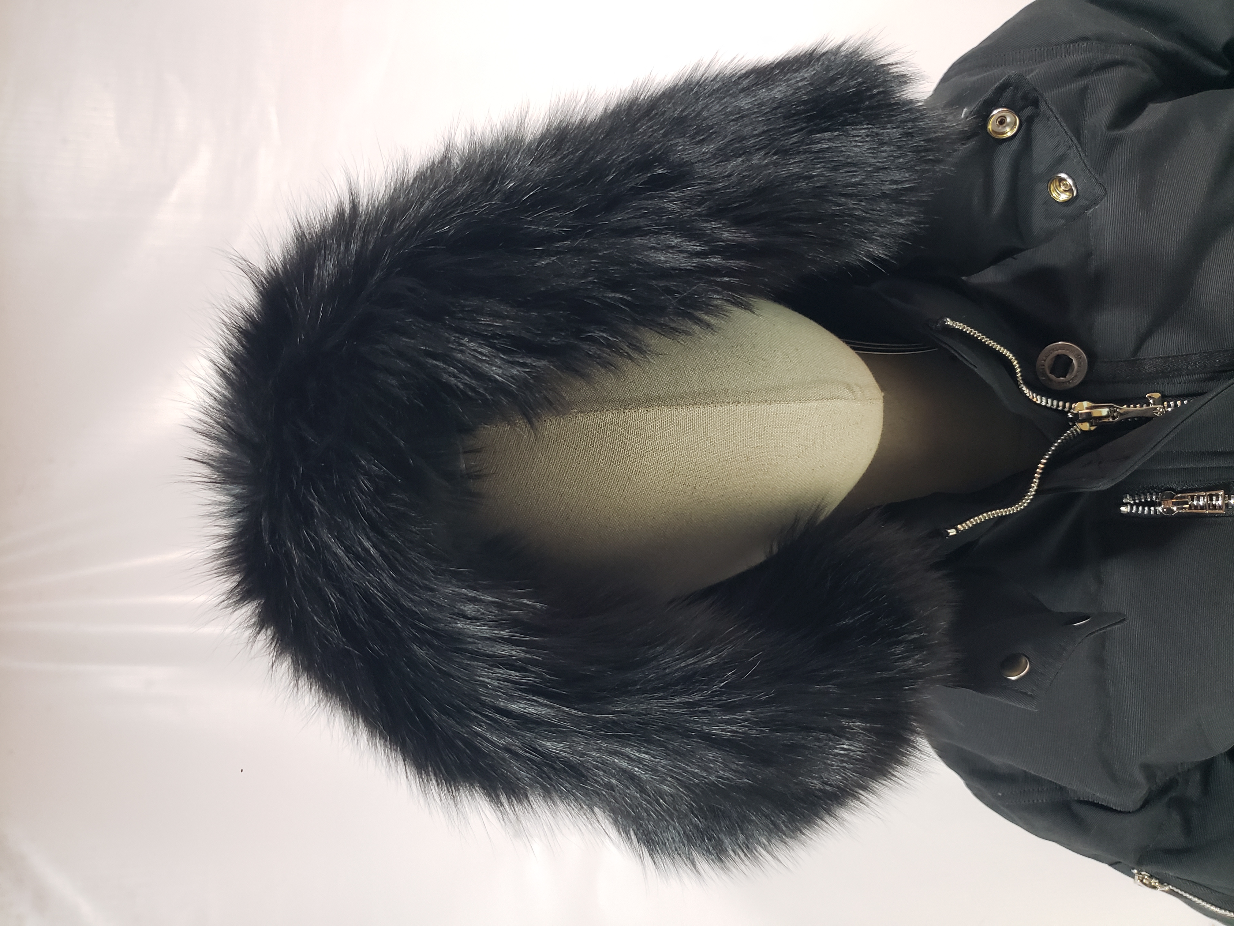 Moose Knuckles Classic Chest Zipper Down Jacket Black/White/ Dark Blue