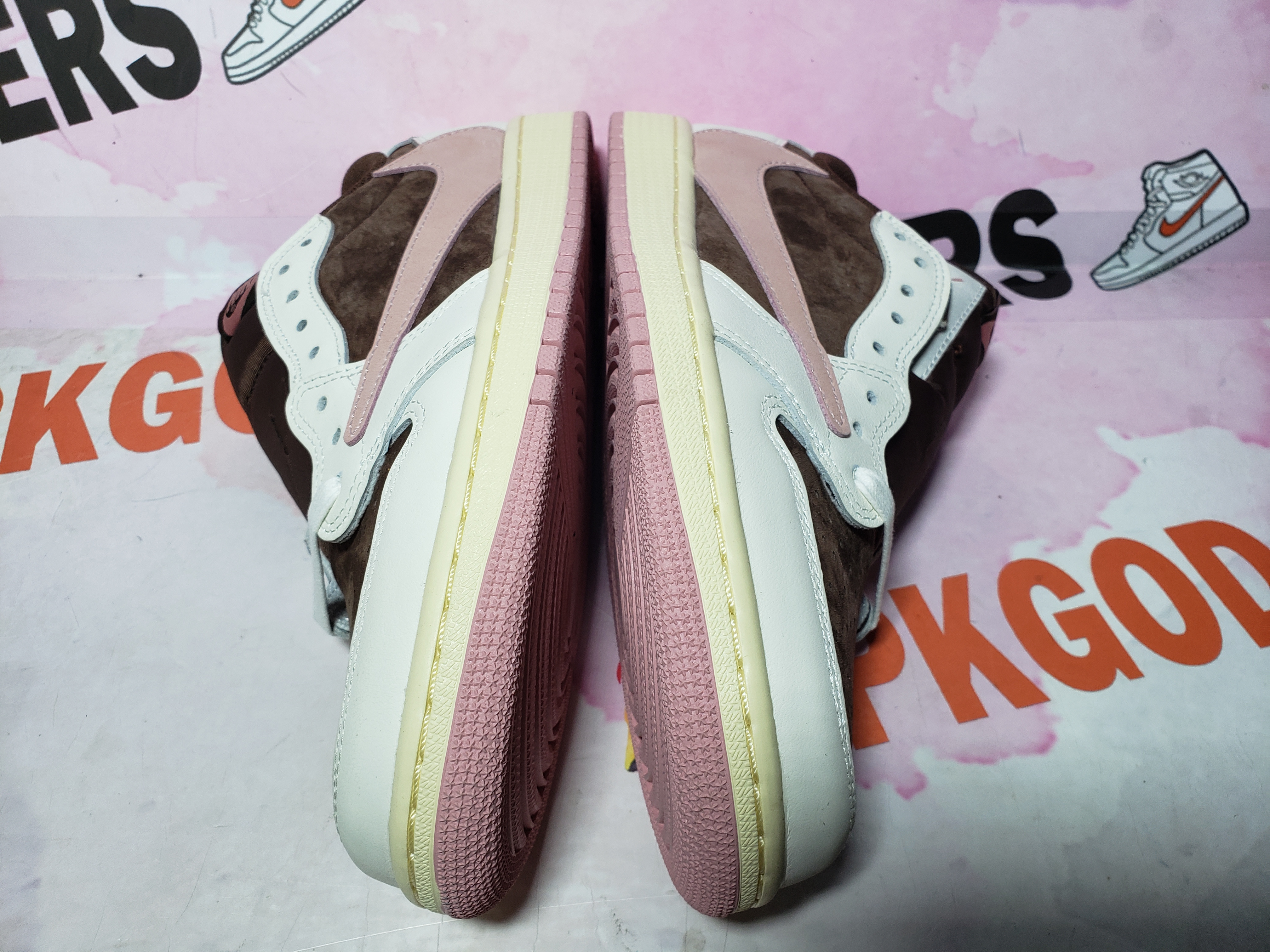 PKGoden Travis Scott x Air Jordan 1 Low OG SP Dark Pony Pink  DZ4137-206