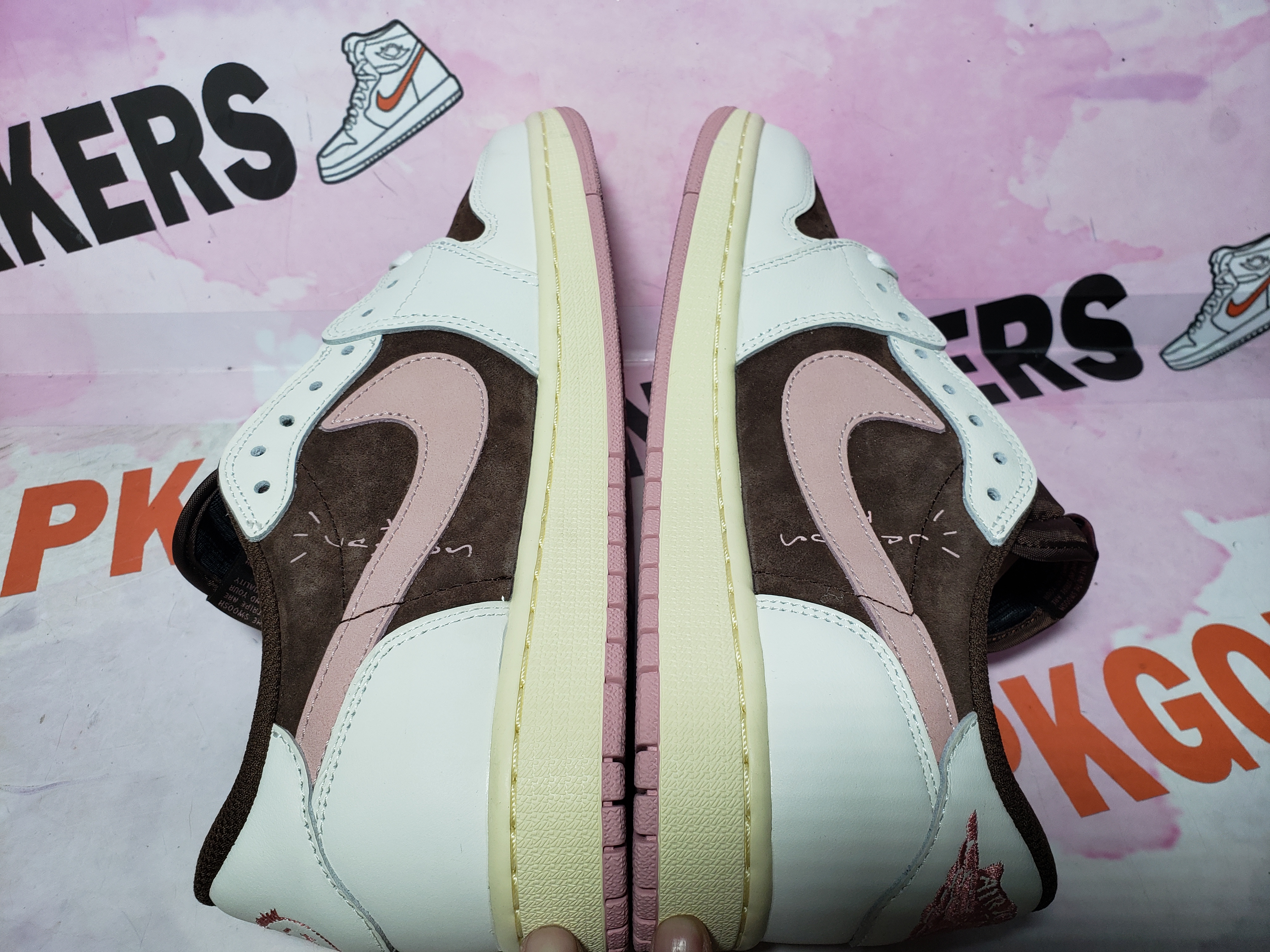 PKGoden Travis Scott x Air Jordan 1 Low OG SP Dark Pony Pink  DZ4137-206