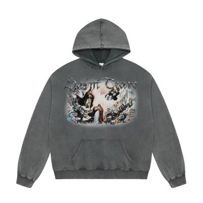 Saint Michael Tears Hoodie WY7735 Gray 01