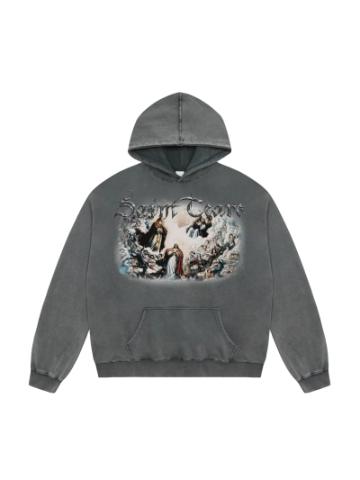 Saint Michael Tears Hoodie WY7735 Gray 01
