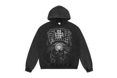 Saint Michael Tears Hoodie WY7737 Black/Gray 01