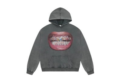 Saint Michael Tears Hoodie WY7738 Black/Gray 01