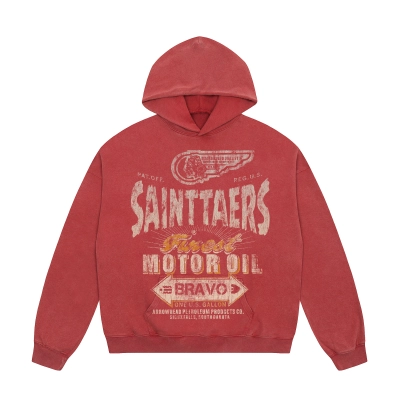 Saint Michael Tears Hoodie WY7739 Black/Red 01