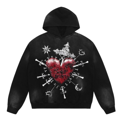 Saint Michael Tears Hoodie WY7746 Black 01
