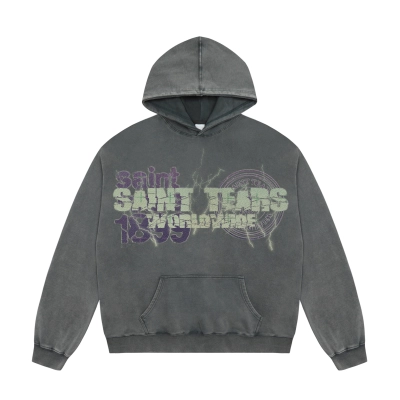 Saint Michael Tears Hoodie WY7747 Gray 01