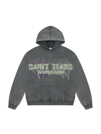 Saint Michael Tears Hoodie WY7747 Gray 01