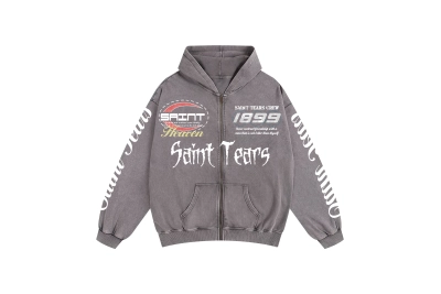Saint Michael Tears Hoodie WY7753 Gray/Apricot 01