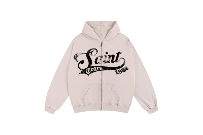 Saint Michael Tears Hoodie WY7756 Gray/Apricot 01