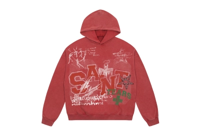 Saint Michael Tears Hoodie WY7805 Red/Black/Green 01