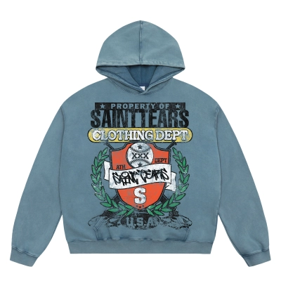 Saint Michael Tears Hoodie WY7806 Red/Blue 01