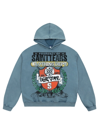 Saint Michael Tears Hoodie WY7806 Red/Blue 01