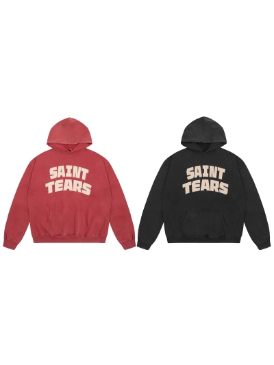 Saint Michael Tears Hoodie WY7810 Red/Black 01