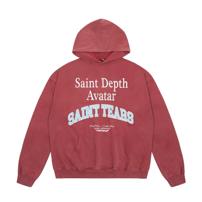 Saint Michael Tears Hoodie WY7811 Red/Black 01