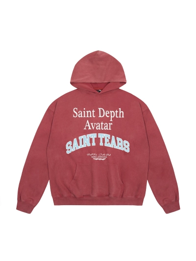 Saint Michael Tears Hoodie WY7811 Red/Black 01