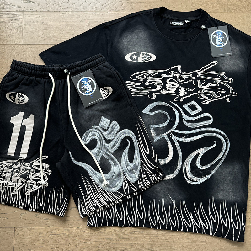 Hellstar T-Shirt and Short Pants Sports Suit 13