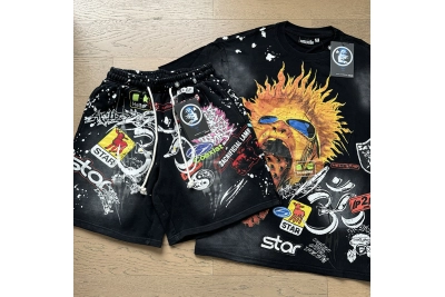 Hellstar T-Shirt and Short Pants Sports Suit 7 02