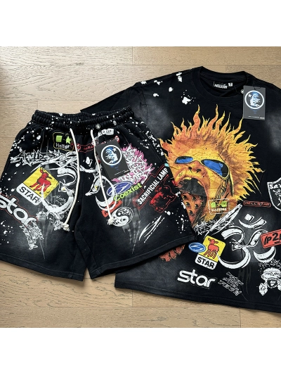 Hellstar T-Shirt and Short Pants Sports Suit 7 02