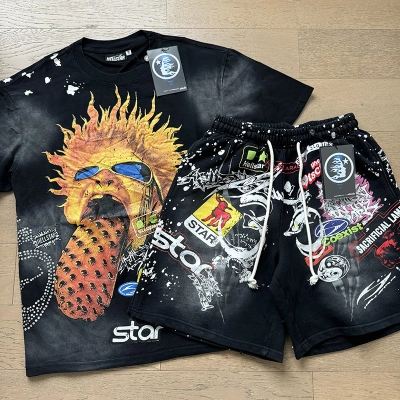 Hellstar T-Shirt and Short Pants Sports Suit 7 01