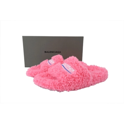 Balenciaga Furry Slides Pink 01