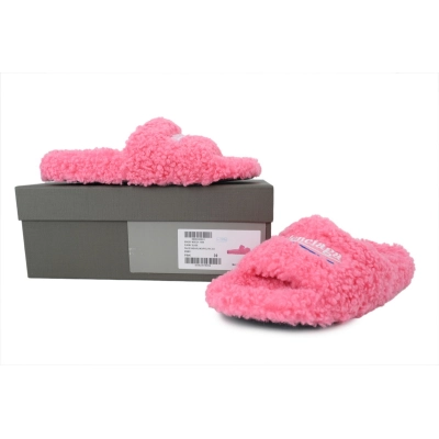 Balenciaga Furry Slides Pink 02