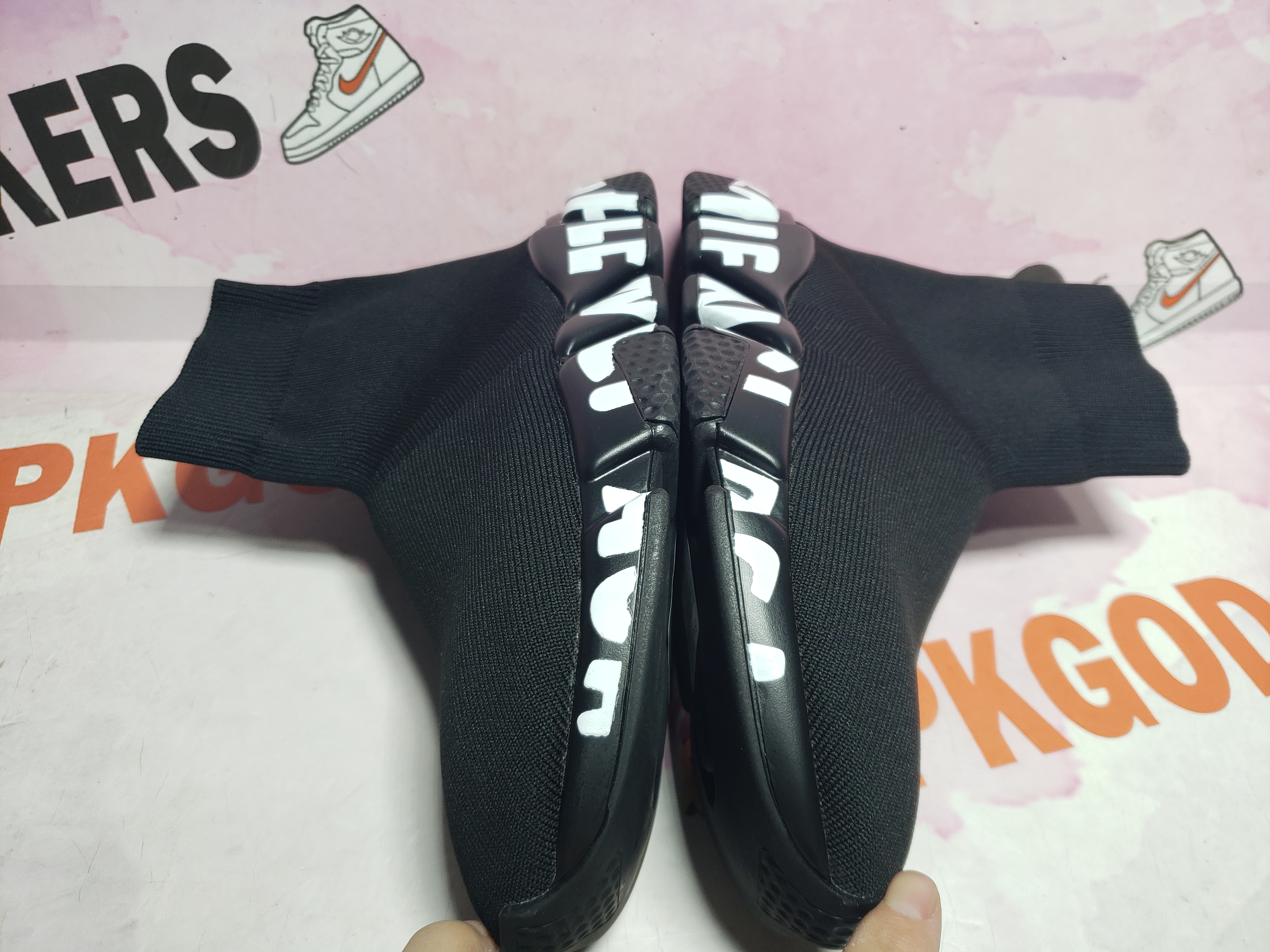 PKGoden Balenciaga socks Sneaker Speed Black white letters