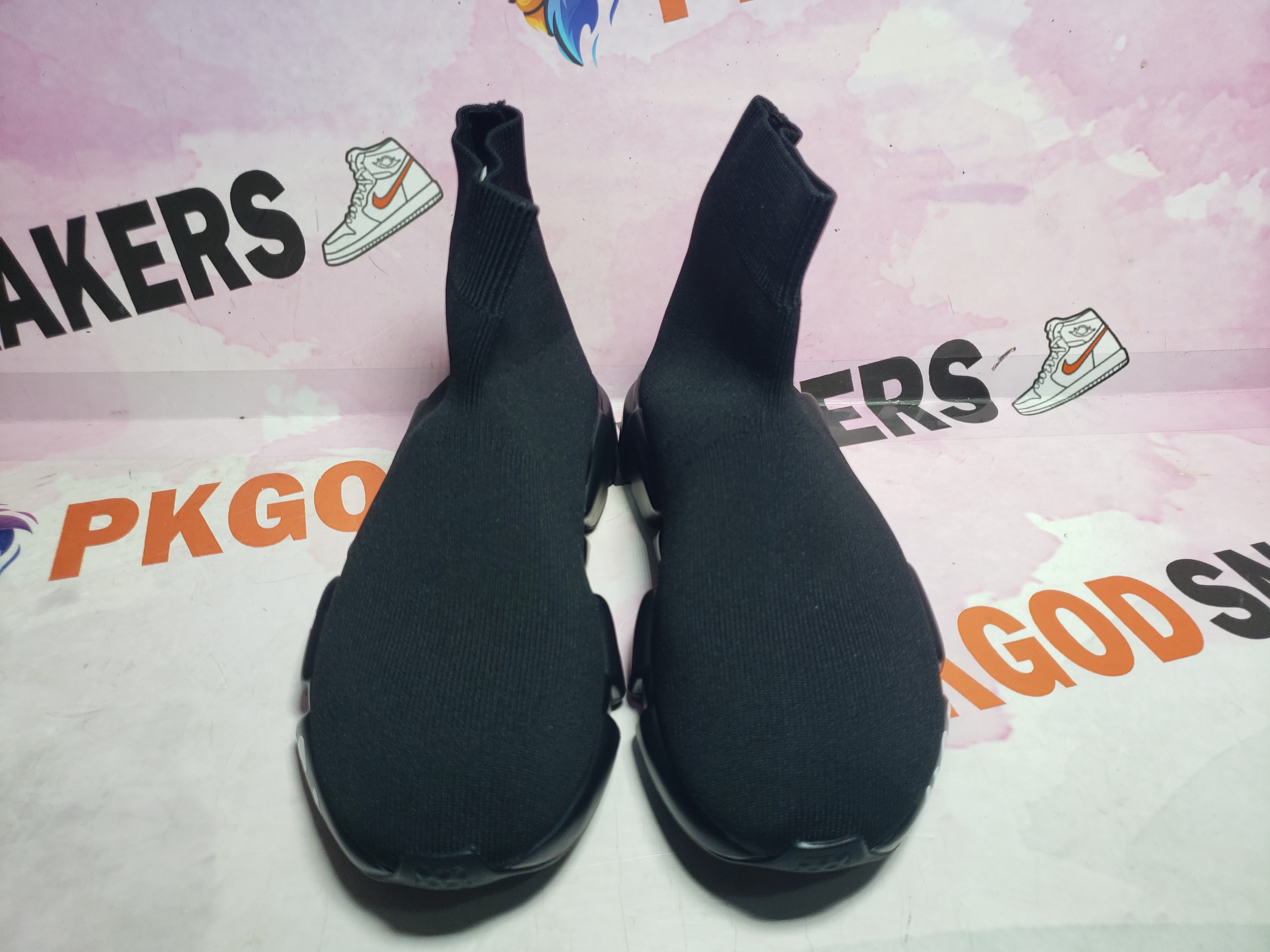 PKGoden Balenciaga socks Sneaker Speed Black white letters