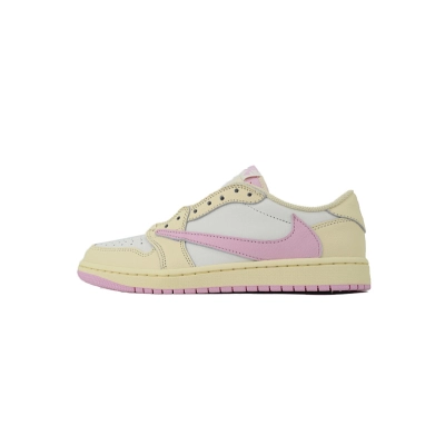 Travis Scott x Air Jordan 1 Retro Low OG Muslin Pink IQ7604-100 01