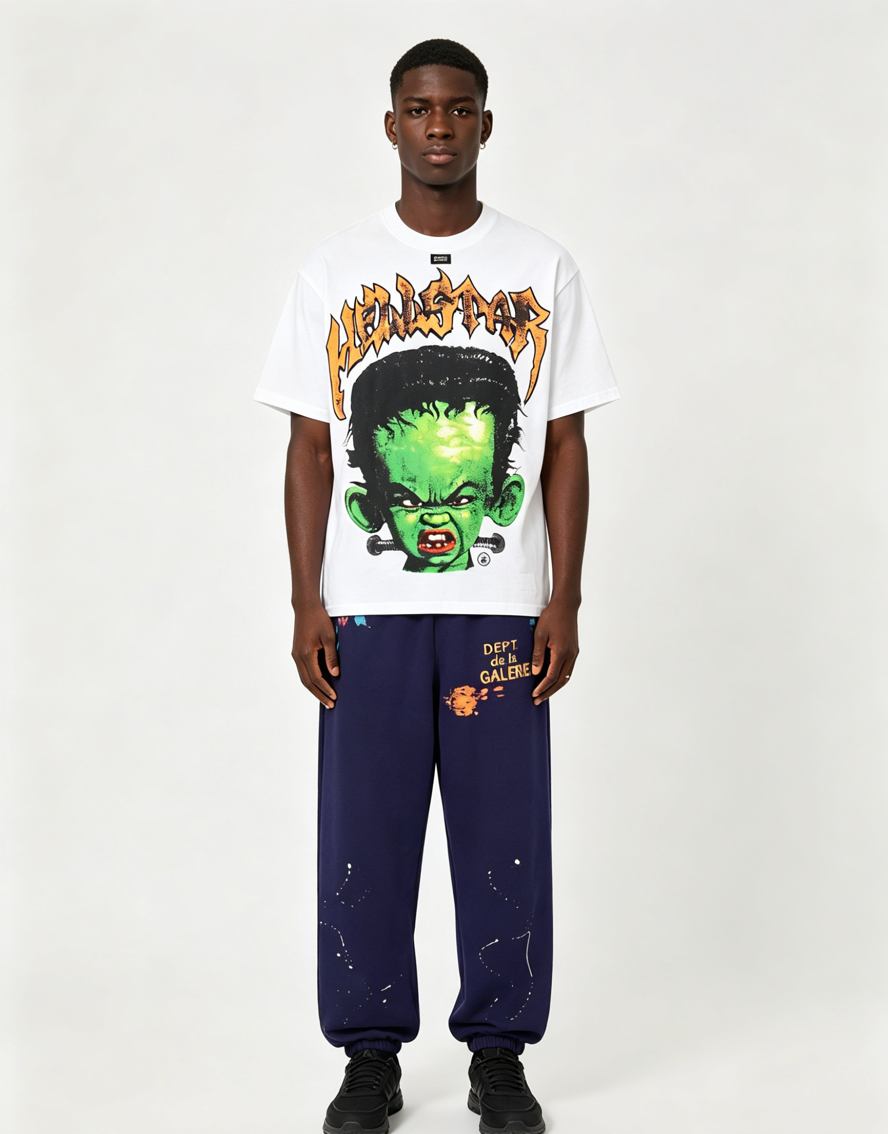 Hellstar T-Shirt 502 and Gallery Dept Pants 6ht03 Suit