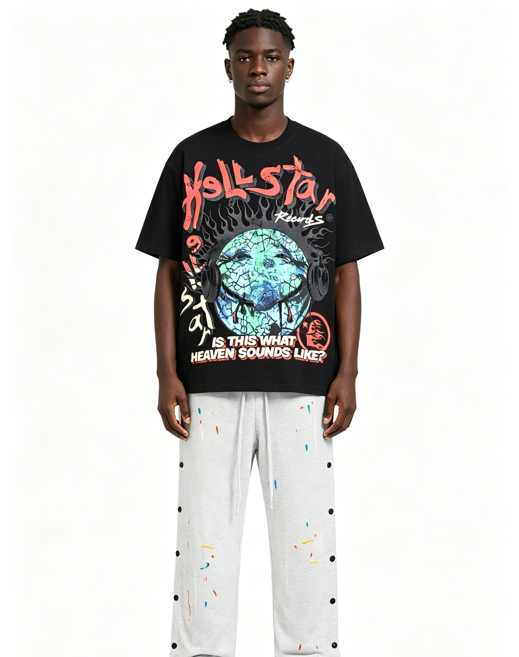 Hellstar T-Shirt 508 and Gallery Dept Pants Long lht03