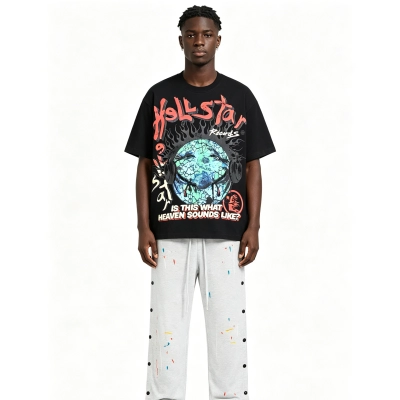 Hellstar T-Shirt 508 and Gallery Dept Pants Long lht03 01