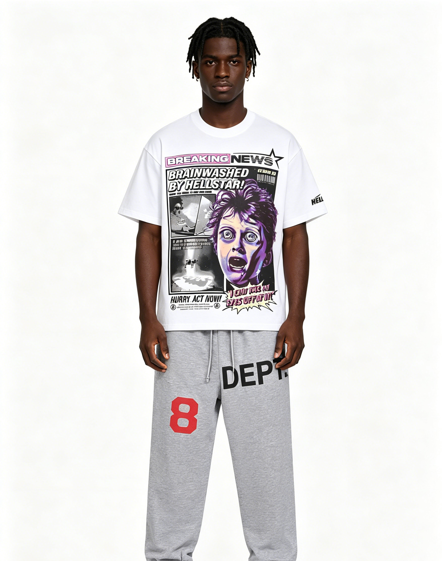 Hellstar T-Shirt 517 and Gallery Dept Pants 6ht6608