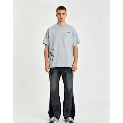 Chrome Hearts T-shirt 2236 and GALLERY DEPT flared jeans G99 Suit 01