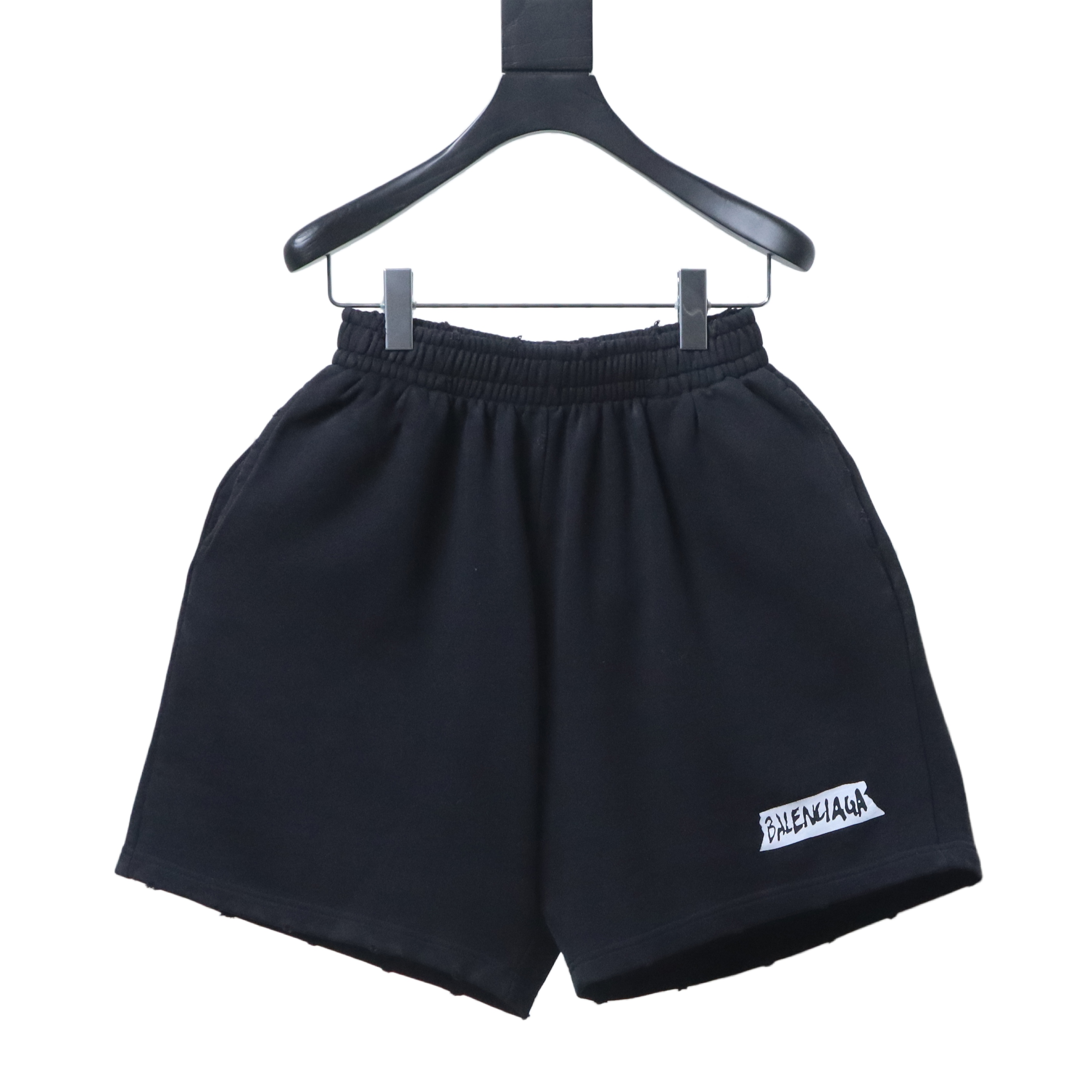 Balenciaga 26ss Tape Label T-Shirt and 26SS Tape Letter Waist Leisure Shorts Suit