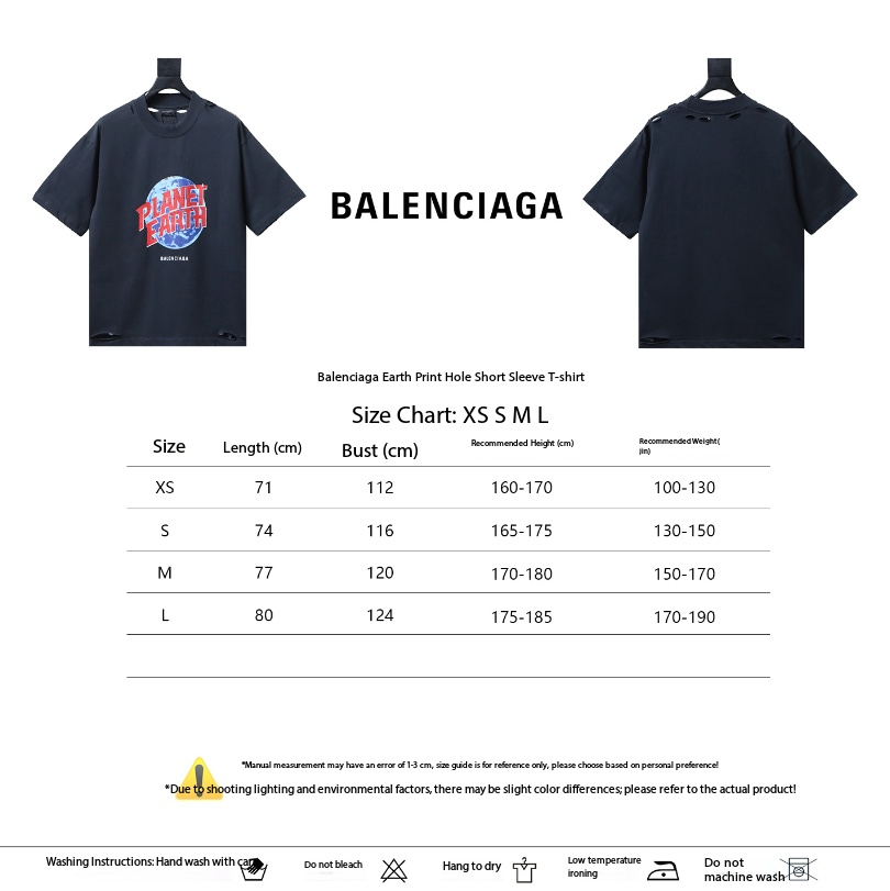 Balenciaga Ripped T-Shirt h14016 and 25ss Stone Washed Jeans h34017 Suit