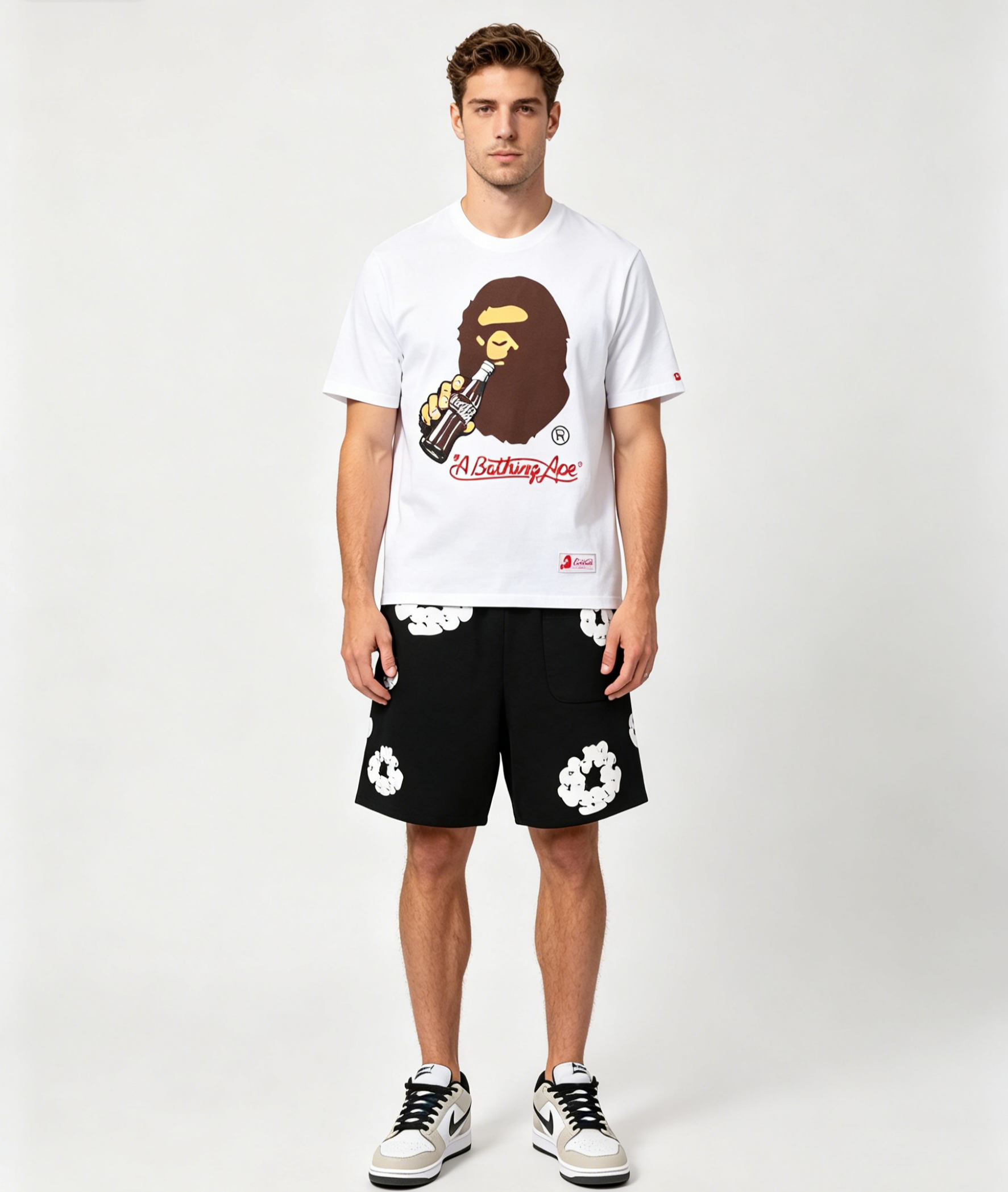 Bape T-Shirt H1101011 and Denim Tears Shorts P2708601 Suit