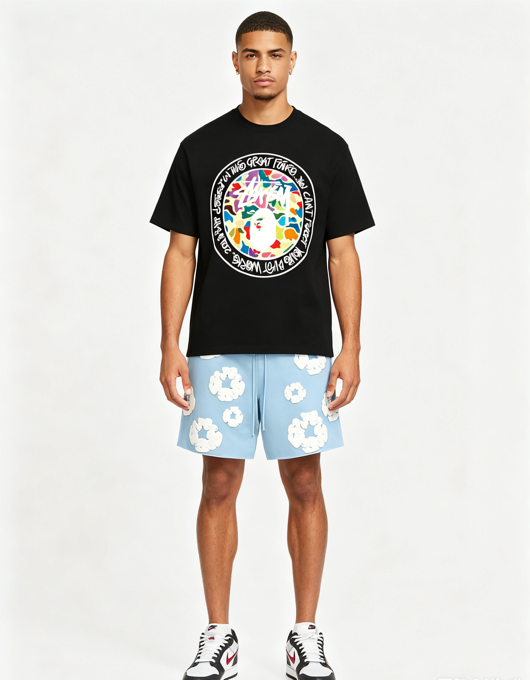 Bape T-Shirt P120217 and Denim Tears Shorts P2708601 Suit