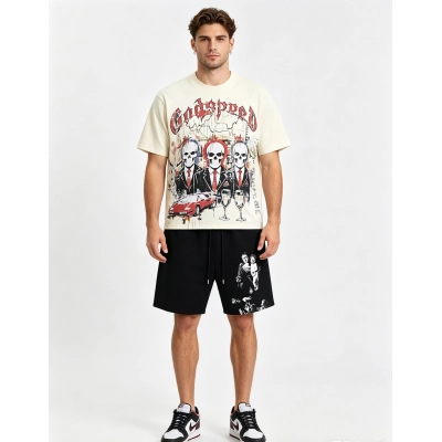 Godspeed T-Shirt Washed 3179 and OFF-WHITE Cotton Shorts 1177 Suit 01