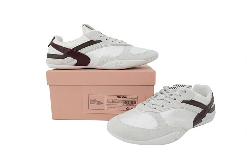 PKGoden Miu Miu Wmns Gymnasium Sneaker White Burgundy